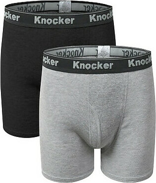 Knocker® Men's 100% Cotton Boxer Briefs (2-Pack)