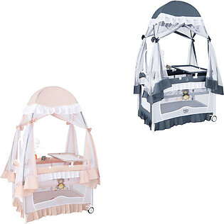 4-in-1 Portable Baby Playard with Carrying Bag & Mosquito Net