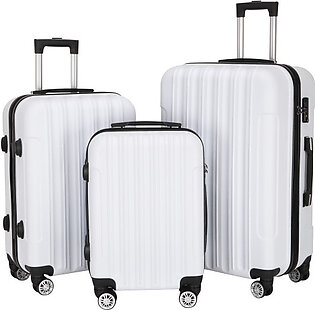 3-Piece Travel Luggage Suitcase Set with Metal Frame & TSA Lock