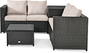 Rattan 4-Piece Outdoor Patio Furniture Set