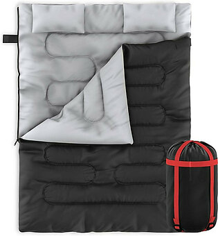 Zone Tech® 2-in-1 Travel Camping Sleeping Bag with 2 Pillows