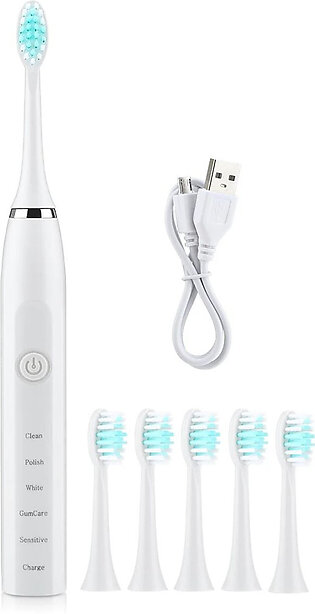 Sonic Electric Toothbrush with 6 Heads
