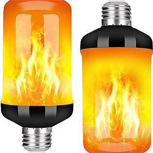 LED Flame Light Bulb, 4 Modes Fire Light Bulb with Gravity Sensor, E26/E27 Base (4-Pack)