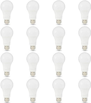A19 LED Warm White 3000K Light Bulb by Amazon Basics® (12- or 16-Pack)