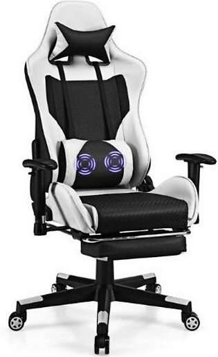 Reclining Massage Rolling Office/Gaming Chair with Footrest