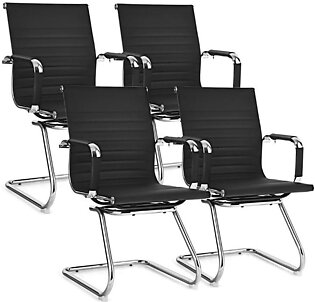 Silver and Black Office Chairs (Set of 4)