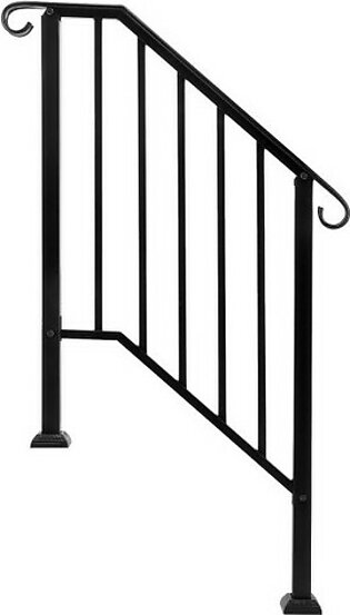 Outdoor 2- or 3-Step Wrought Iron Handrail