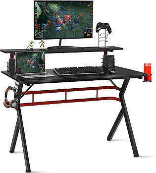 Gaming Desk with Multipurpose Shelves