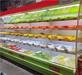 Air curtain vertical supermarket display freezer fridge for all kinds food