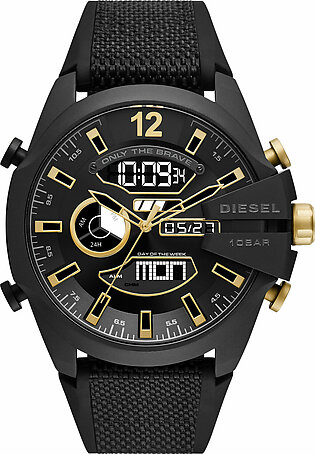 Mega Chief analog-digital black nylon and silicone watch
