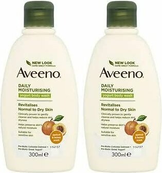 Aveeno Daily Moisturising Yogurt Body Wash, 300 ml (Pack of 2)
