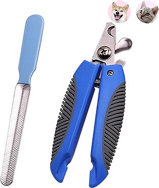 Aeska Dog & Cat Pets Nail Clippers with Protective Guard and Trimmers, Professional Pet Cat Nail Clippers & Claw Trimmer, Safety Guard to Avoid Overcutting, Grooming Tool for Small Animals (Blue)