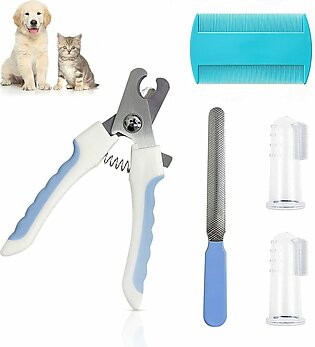 5 Piece Pet Nail Clipper Cat Dog Nail Trimmer Stainless Steel Safety Over Cutting Pet Scissors with File