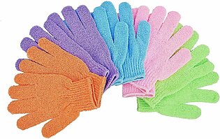 3 Pairs Exfoliating Gloves – Premium Scrub Wash Mitt for Bath or Shower – Luxury Spa Exfoliation Assorted colour gloves