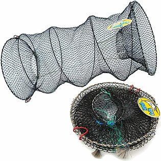 BPS Fishing Net Mesh Shrimp Basket Crab Folding Fishing Cage Trap 2 Sizes to Choose From