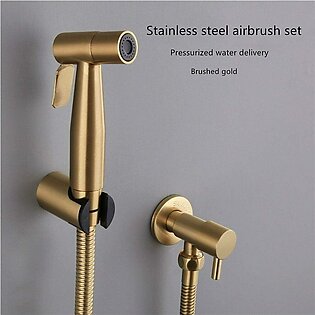 【LOSCHEN】 Stainless Steel Bidet Sprayer kit for Toilet,Hand Held Sprayer Shattaf Toilet Attachment for Pet Bath/Personal Hygiene/Bathroom/Closestool,Easy to Install(Gold)
