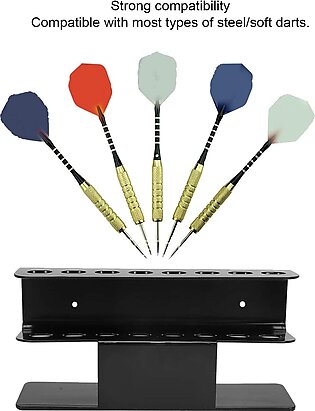 AMONIDA Dart Storage Rack, Black Acrylic Wall Mounted Dart Board Stand with 2 Screw and 2 Expansion Tube, for Accommodate 8 Steel/soft Tip Darts