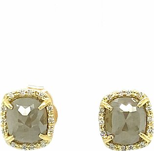 Rustic Diamond Stud Earrings