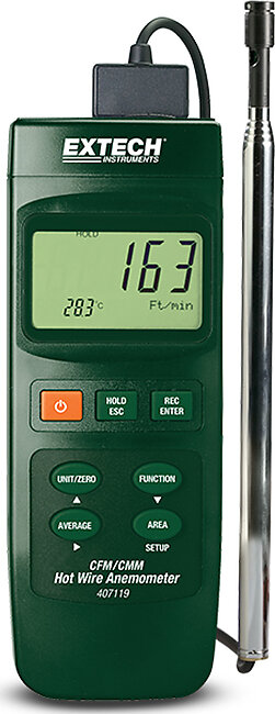 Extech 407119-NIST Heavy Duty CFM Hot Wire Thermo-Anemometer