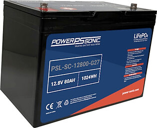Power Sonic PSL-SC-12800-G27 M8 12.8V 80Ah Group 27 Lithium Battery