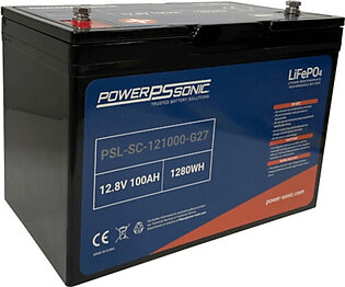 Power Sonic PSL-SC-121000-G27 M8 12.8V 100Ah Group 27 Lithium Battery