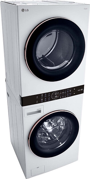 LG Single Unit Front Load LG WashTower with Center Control 4.5-cu. ft. Washer and 7.4-cu. ft. Gas Dryer (WKG101HWA)