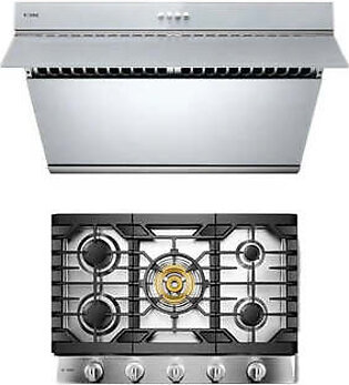 Fotile 2-Piece Kitchen Package-With Stainless Steel 30 in. Gas Cooktop and 30 in. 850 CFM Wall Mount Range Hood with Touchscreen (JQG7502.G + GLS30501)