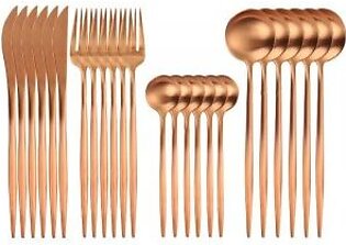 Dinner Set Tableware Knife Fork Spoon Cutlery Set – Rose Gold