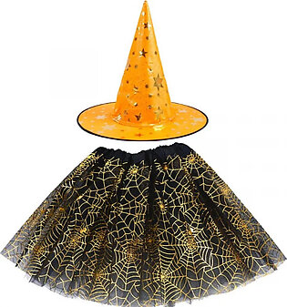 Cobweb Skirt – Witch Hat Party – Dressed Up Costume – Orange