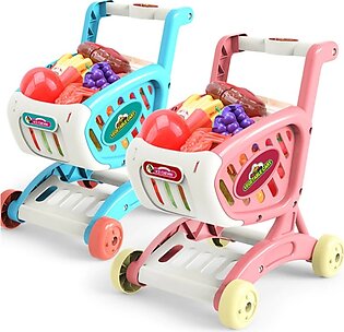 Baby Shopping Cart Toy Supermarket Fruits Vegetables Trolley Educational Toy