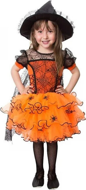 Halloween Baby Girls Witch Costume Spider Web Lace Rainbow Fancy Dress