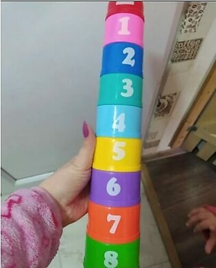 Stack Cup Tower Educational Figures Letters Alphabet Toy