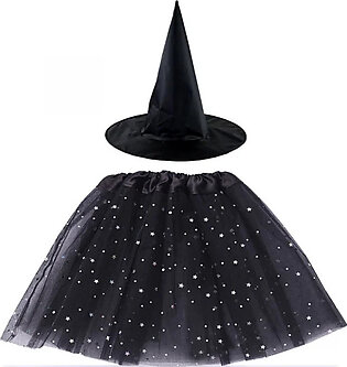 Cobweb Skirt – Witch Hat Party – Dressed Up Costume – Black