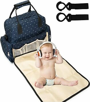 Diaper Bag Backpack with Changing Pad Attached & Stroller Straps