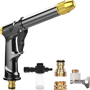 Garden Water Gun Portable High-Pressure for Cleaning Hose Nozzle Sprinkler Foam Water Gun
