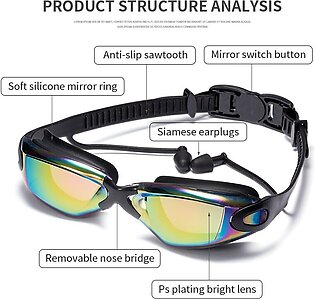 Swimming Goggles Glasses with Earplugs UV Protection