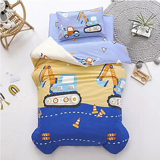 Children Bedding Set Duvet Mattress Cover Pillow Case Excavator Pattern – 3 Pieces