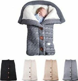 Knitted Baby Warm Swaddle Blanket Sleeping Bag