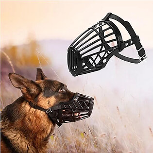 Soft Plastic and Leather Dog Muzzle – Basket Design Anti-biting Adjusting Straps Mask Dog Muzzle for Small Medium Large Dog
