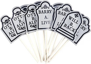 Tombstones Cake Toppers Halloween Party Cupcake Baking 12 Pieces