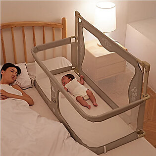 Simple and Lightweight Baby Cot – Dual-use Comfortable Toddler Baby Bed within Bed Safety Protection Easy To Install Bedside Crib Without Mosquito Net