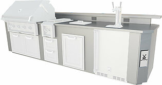 8" Cooking Suite with Stainless Steel Top, Bar and Beer Dispenser