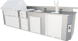 8" Cooking Suite with Stainless Steel Top with Bar