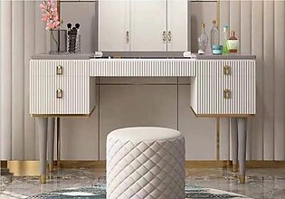 Modern Luxurious Dressing Table with Mirror and Stool