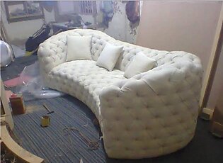 Astounding Chesterfield Button Tufted 3 Seater Leather Sofa