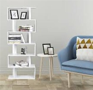 Contemporary 6 Layer S-Shaped Bookshelf