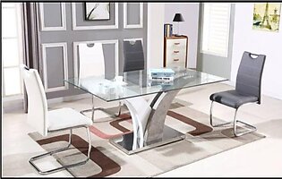 Modern Italian Metal Glass Dining Table or Chairs