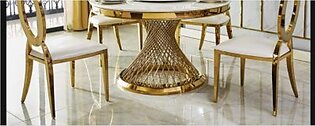 Metal Gilded Dinner Table and 6 Chairs