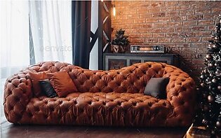 Fortune Comfort Luxurious Chesterfield Leather Sofa