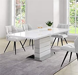 Creative Frilly White Wooden Dining Table